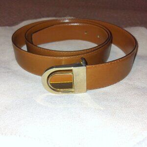 Vintage Riccardo Marcello Belt Italy Quiet Luxury Minimalist Gold-Tone Buckle M